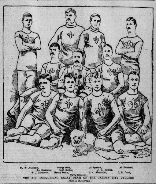 File:THE ALL CONQUERING RELAY TEAM OF THE GARDEN CITY CYCLERS. - The San Francisco Examiner Sat Apr 14 1894 .jpeg